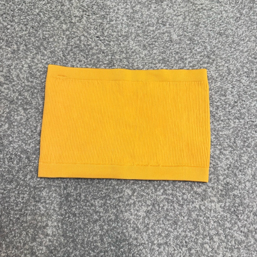 Boutique Yellow Ribbed Tube Top - final sale